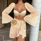 Conjunto De Biquini 3 Peças Modelo Maite Champagne