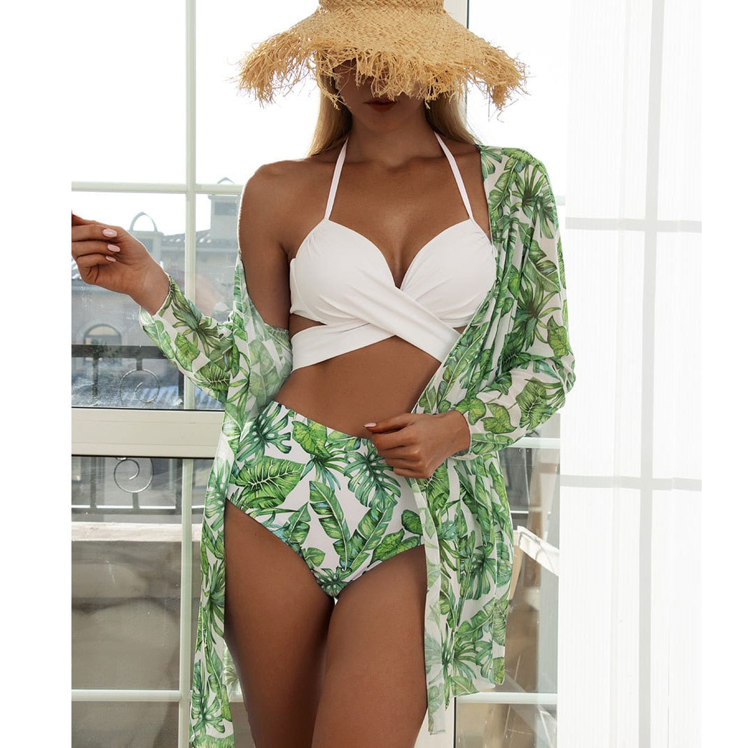 Conjunto Biquíni Com Saída De Praia 3 Peças