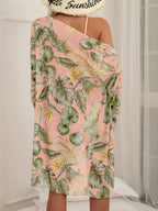 Conjunto Biquíni 3 Peças Com Estampa Tropical