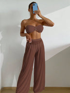 Conjunto Biquini Saída De Praia Com Calça