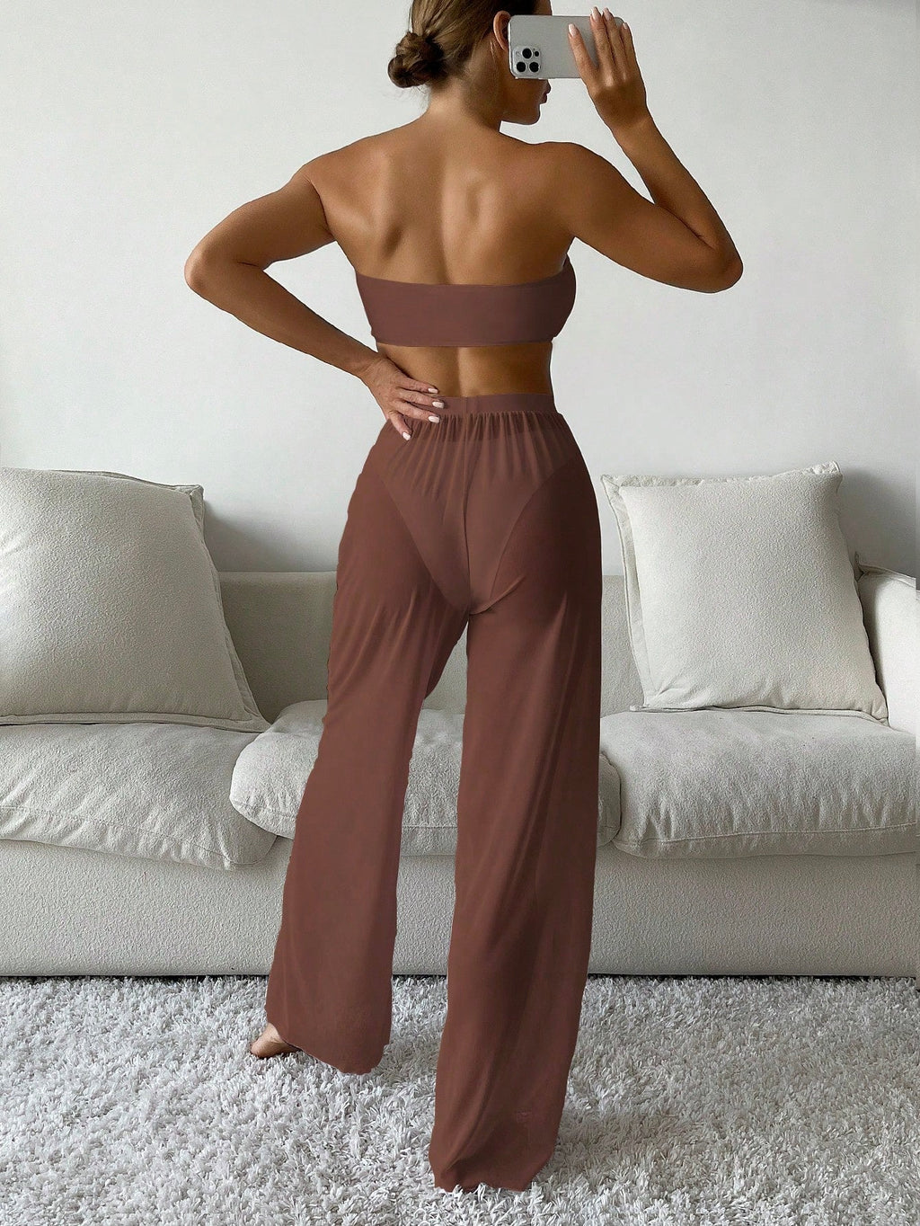 Conjunto Biquini Saída De Praia Com Calça