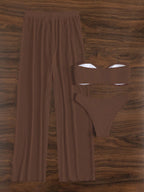 Conjunto Biquini Saída De Praia Com Calça