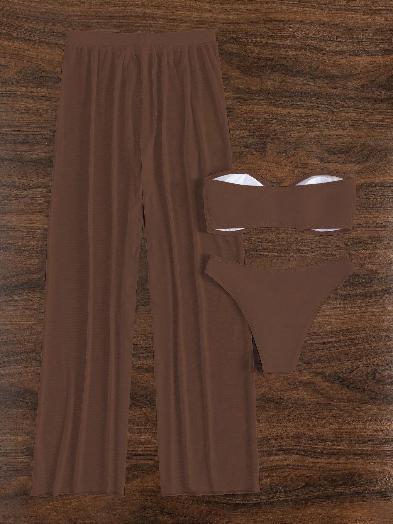 Conjunto Biquini Saída De Praia Com Calça