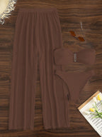 Conjunto Biquini Saída De Praia Com Calça