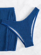 Conjunto De 3 Peças Sensual Com Top E Saia Corte Alto