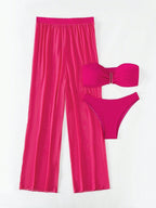 Conjunto Biquini Saída De Praia Com Calça