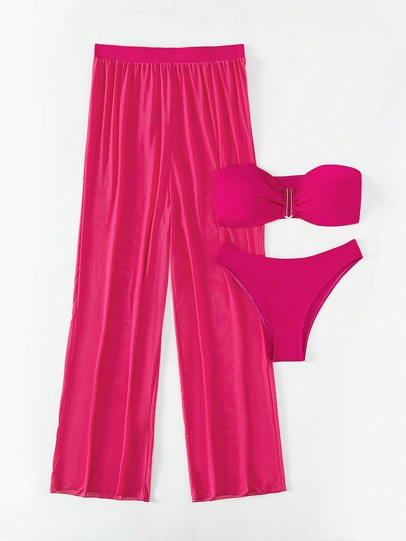 Conjunto Biquini Saída De Praia Com Calça